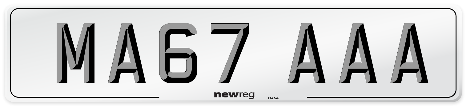 MA67 AAA Number Plate from New Reg